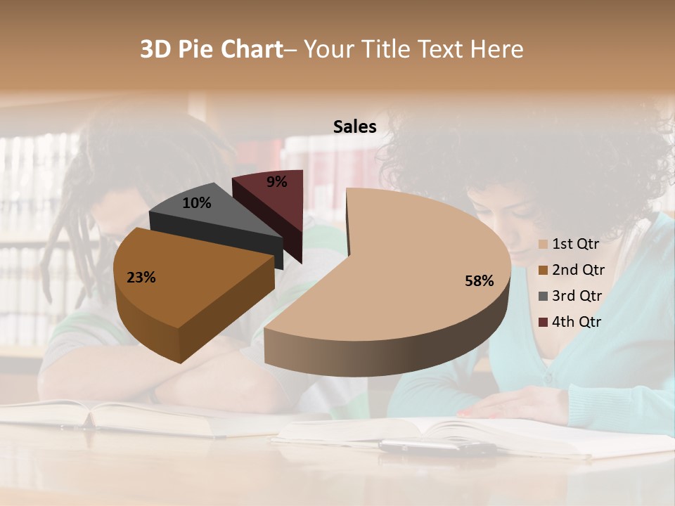 Reading Ethnic Female PowerPoint Template