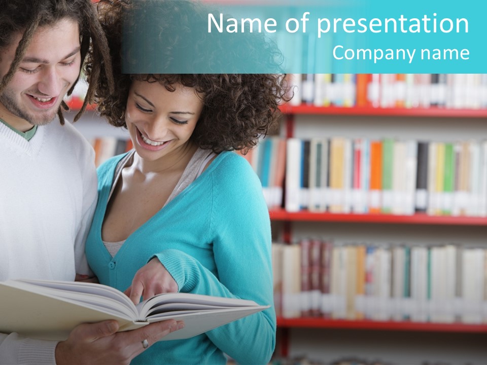 Happy Learning Attractive Female PowerPoint Template