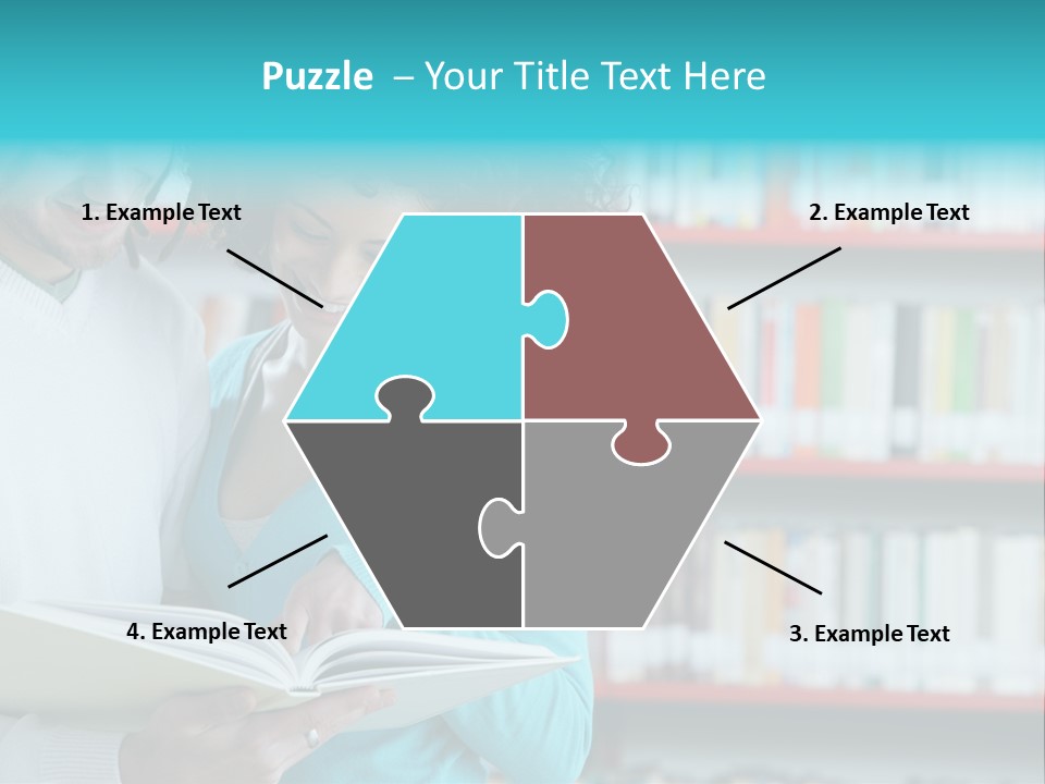 Happy Learning Attractive Female PowerPoint Template