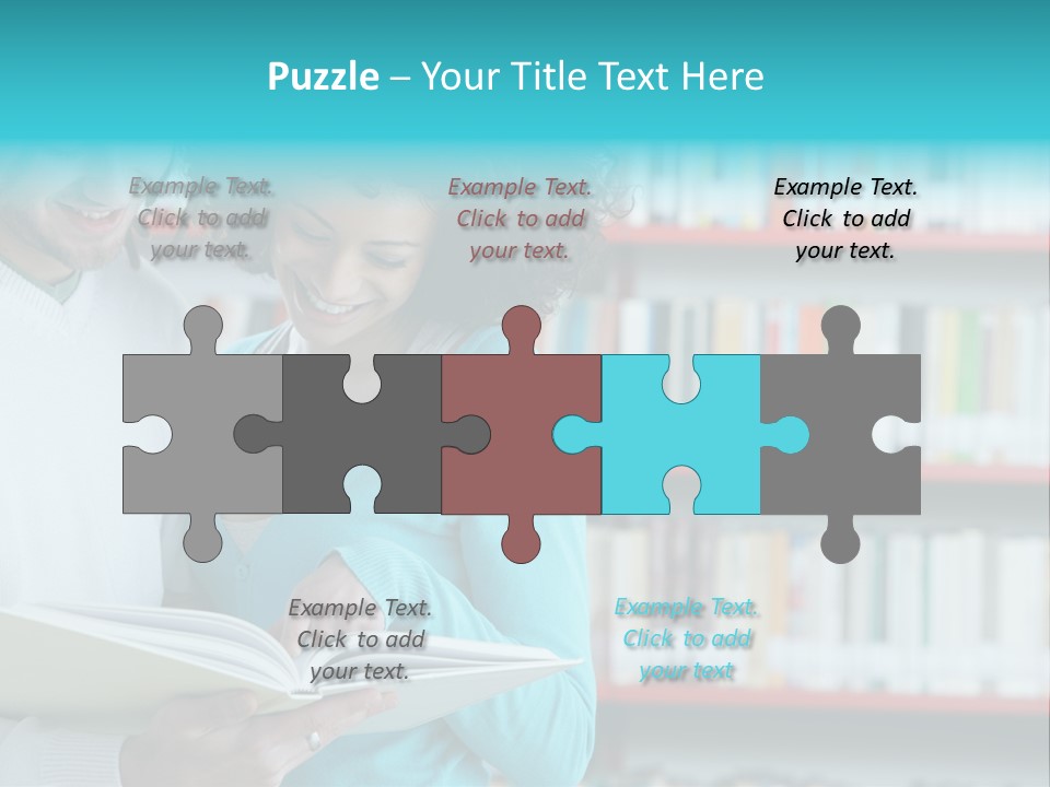 Happy Learning Attractive Female PowerPoint Template