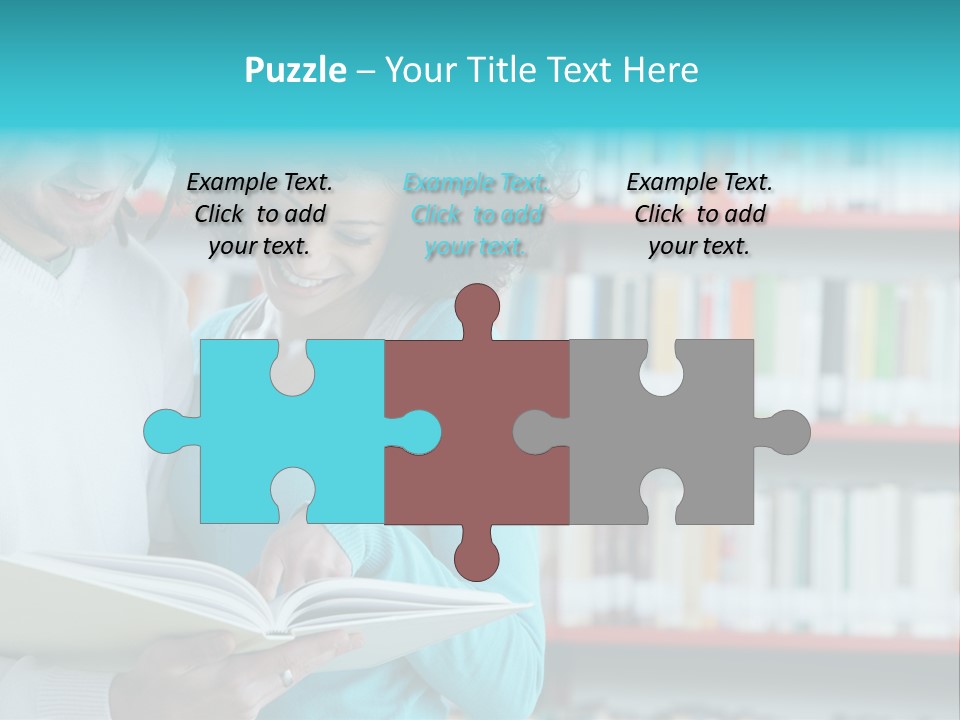 Happy Learning Attractive Female PowerPoint Template