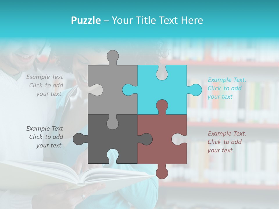 Happy Learning Attractive Female PowerPoint Template