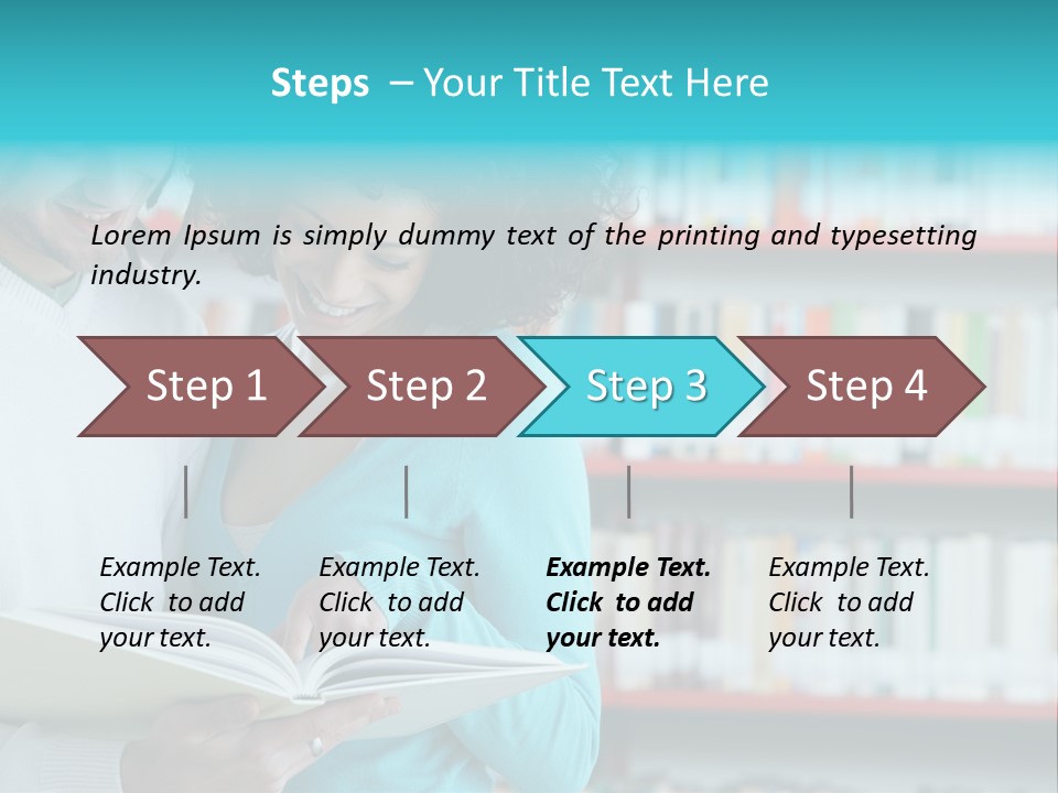 Happy Learning Attractive Female PowerPoint Template