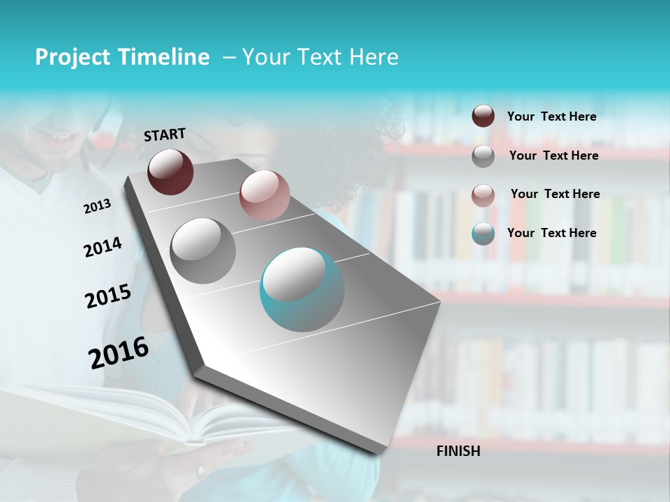 Happy Learning Attractive Female PowerPoint Template