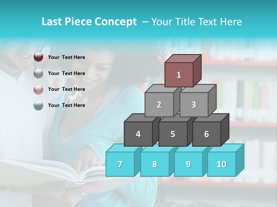 Happy Learning Attractive Female PowerPoint Template