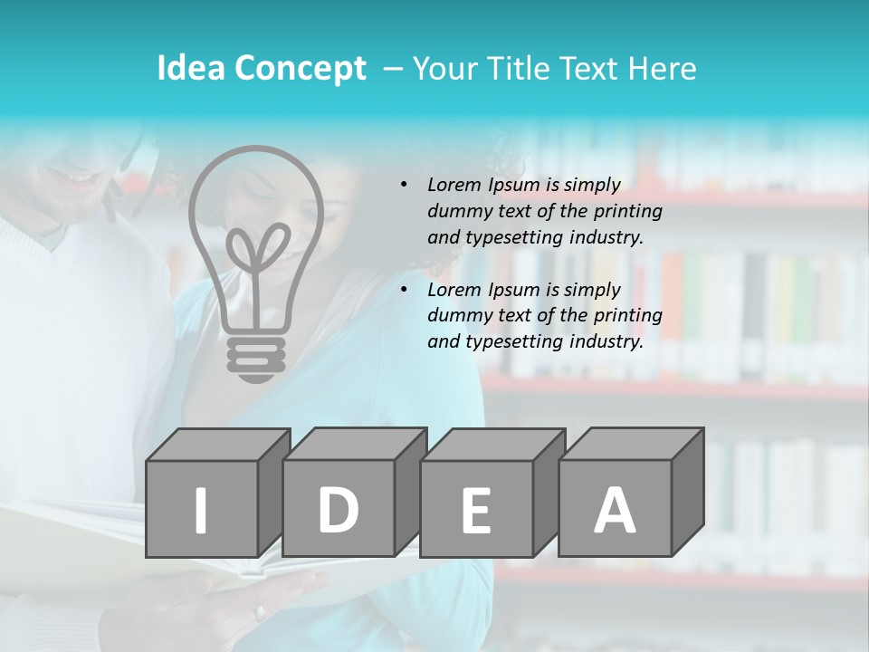 Happy Learning Attractive Female PowerPoint Template