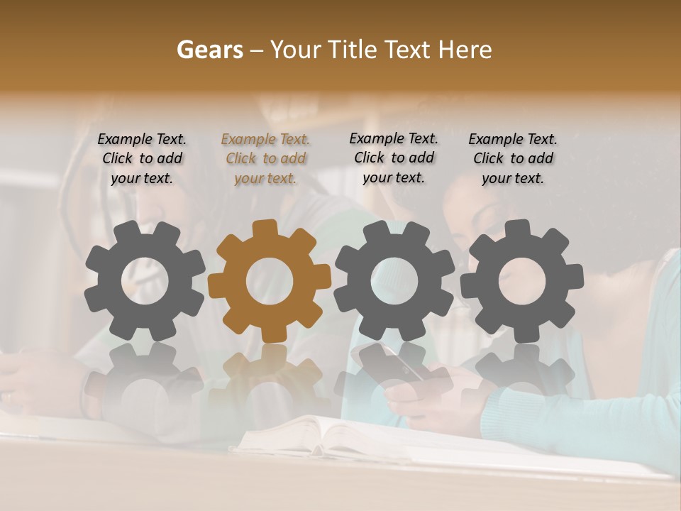 Smart Phone Young Man Campus PowerPoint Template