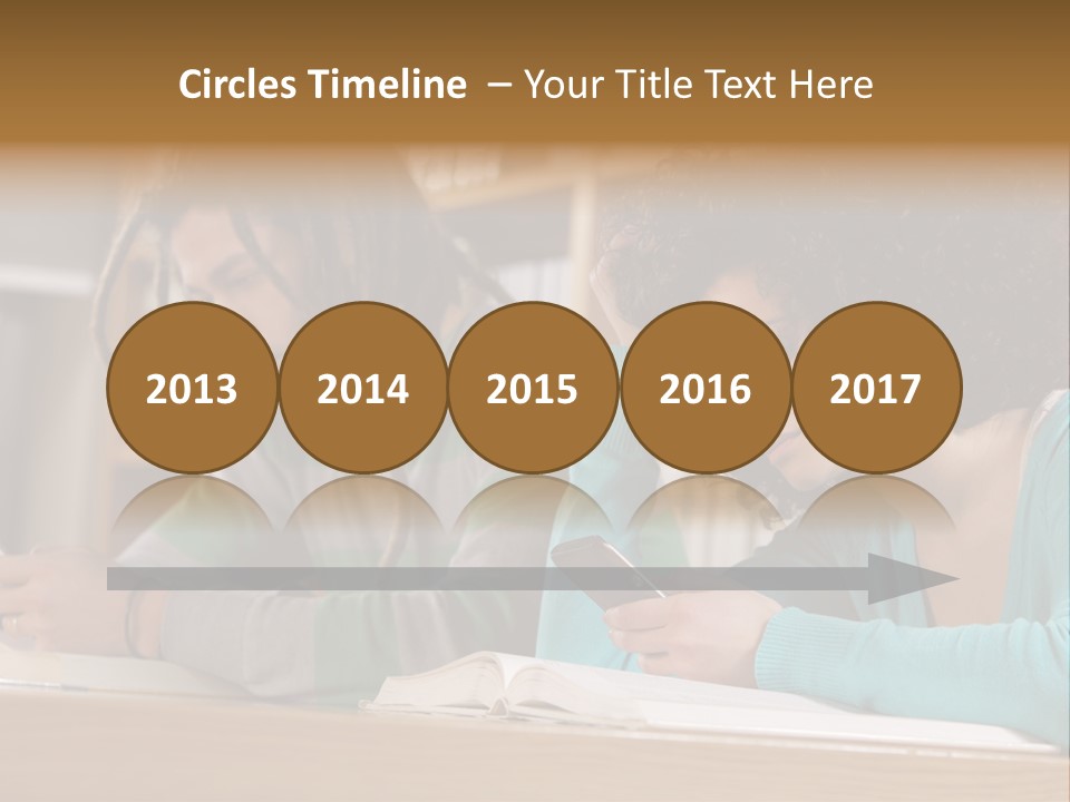 Smart Phone Young Man Campus PowerPoint Template