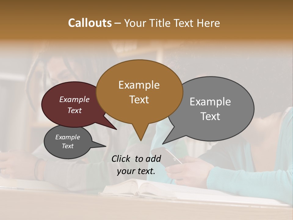 Smart Phone Young Man Campus PowerPoint Template