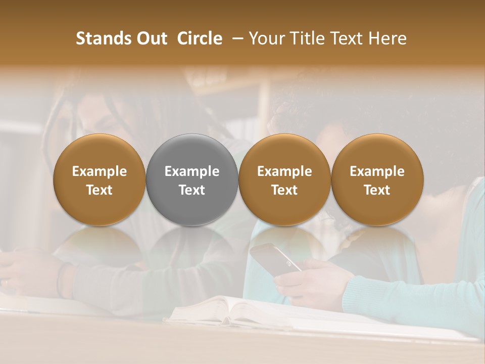 Smart Phone Young Man Campus PowerPoint Template