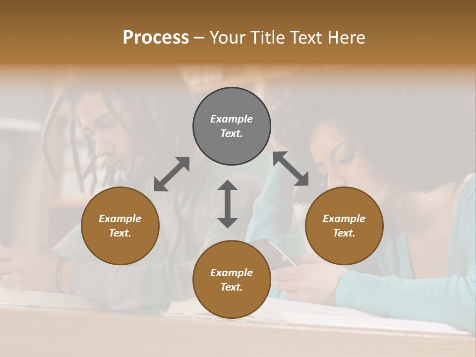 Smart Phone Young Man Campus PowerPoint Template