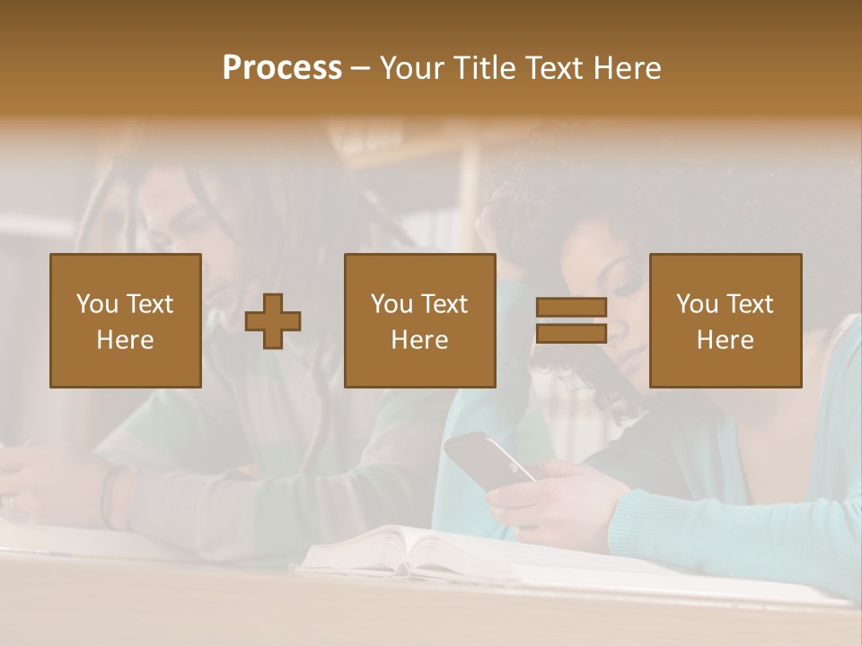 Smart Phone Young Man Campus PowerPoint Template