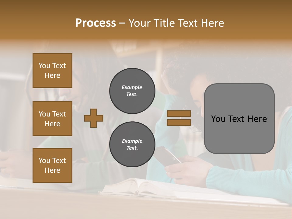 Smart Phone Young Man Campus PowerPoint Template