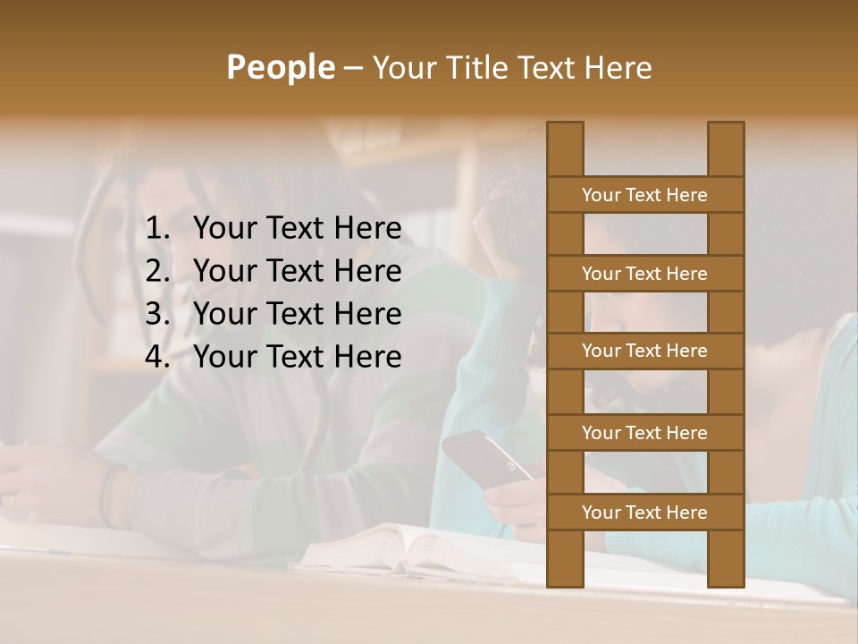 Smart Phone Young Man Campus PowerPoint Template