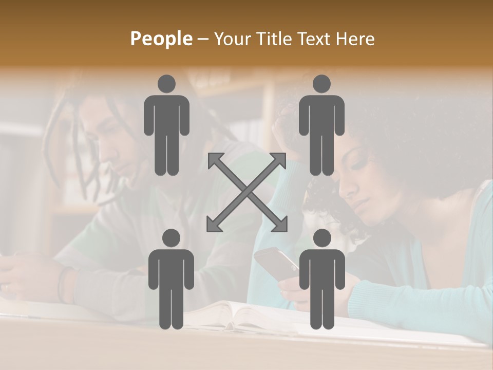 Smart Phone Young Man Campus PowerPoint Template
