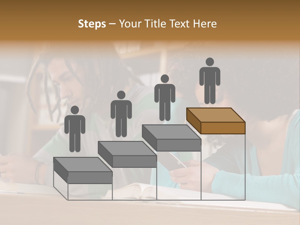 Smart Phone Young Man Campus PowerPoint Template