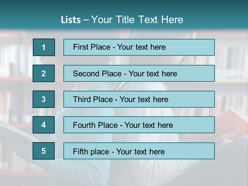 Library Dreadlocks Education PowerPoint Template