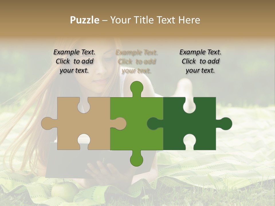 Female One Person Blonde PowerPoint Template