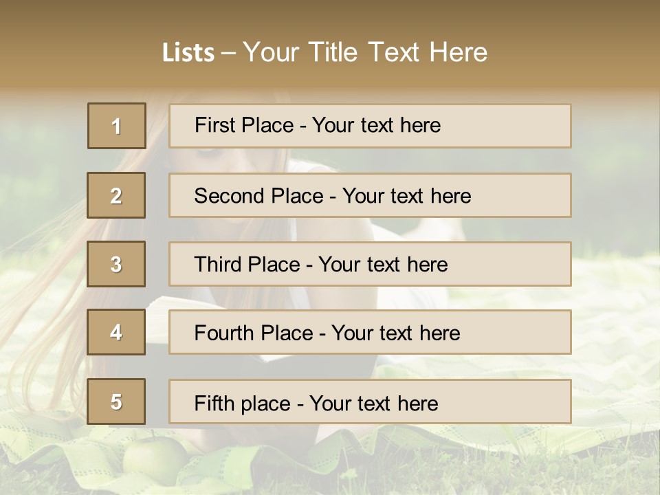 Female One Person Blonde PowerPoint Template