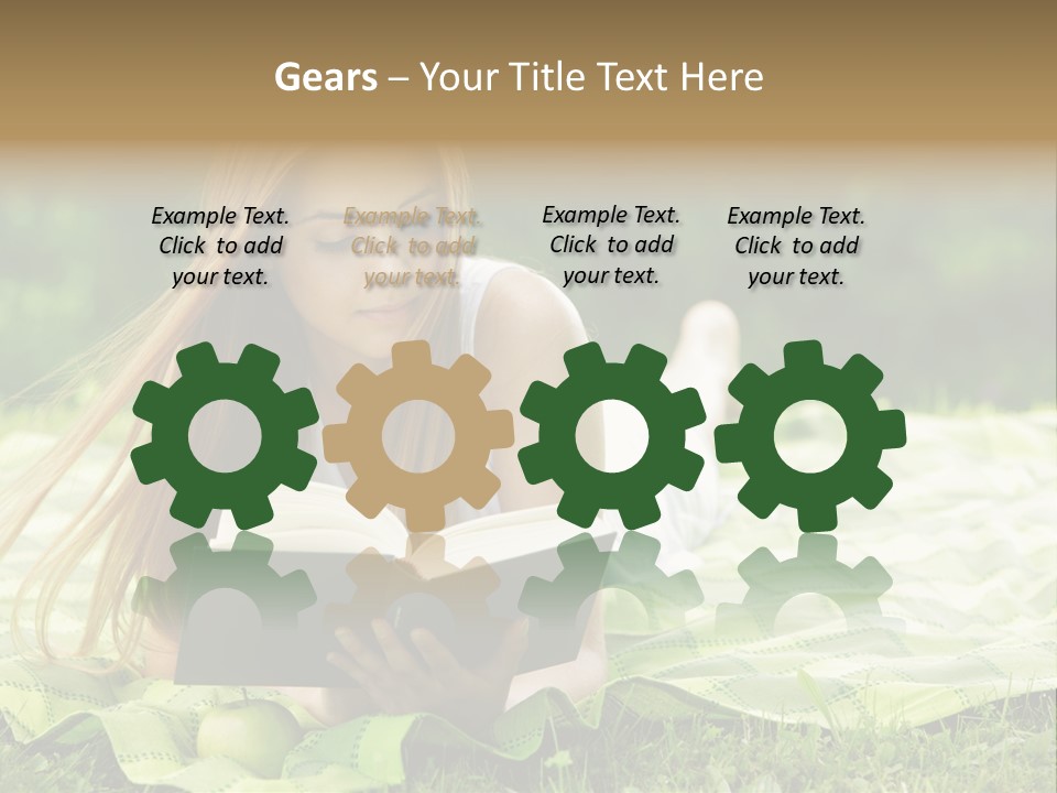 Female One Person Blonde PowerPoint Template