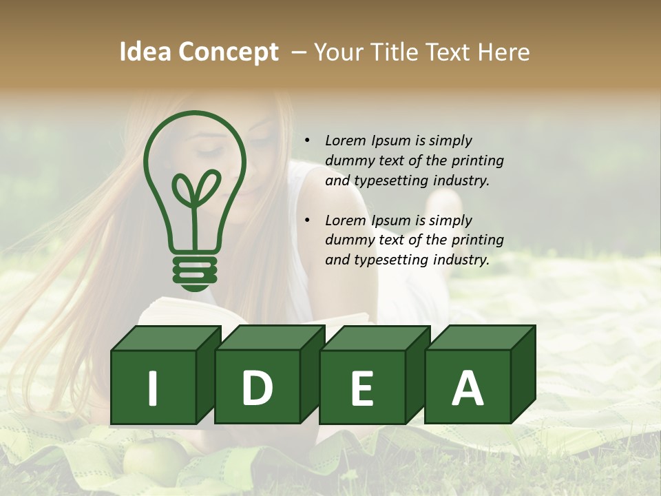 Female One Person Blonde PowerPoint Template