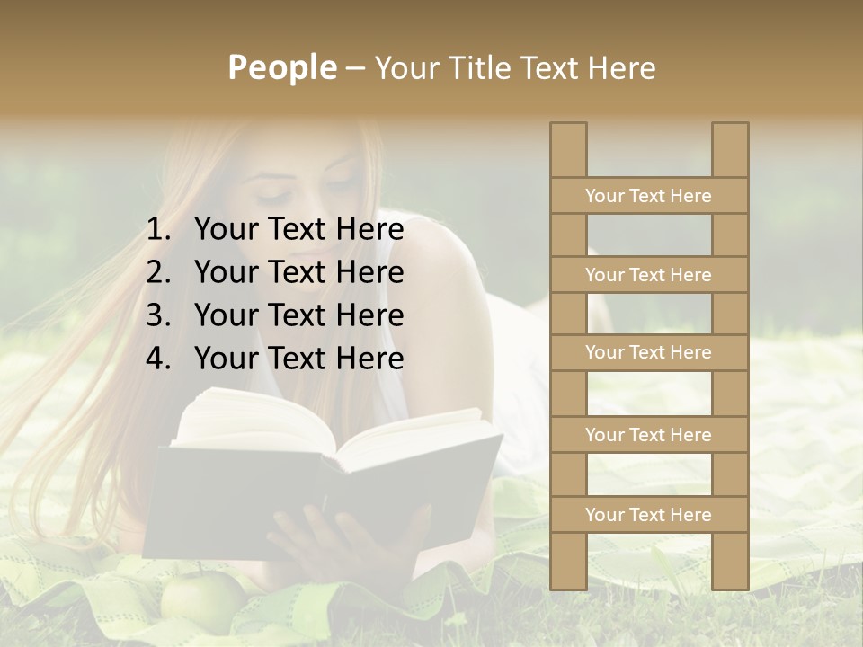 Female One Person Blonde PowerPoint Template