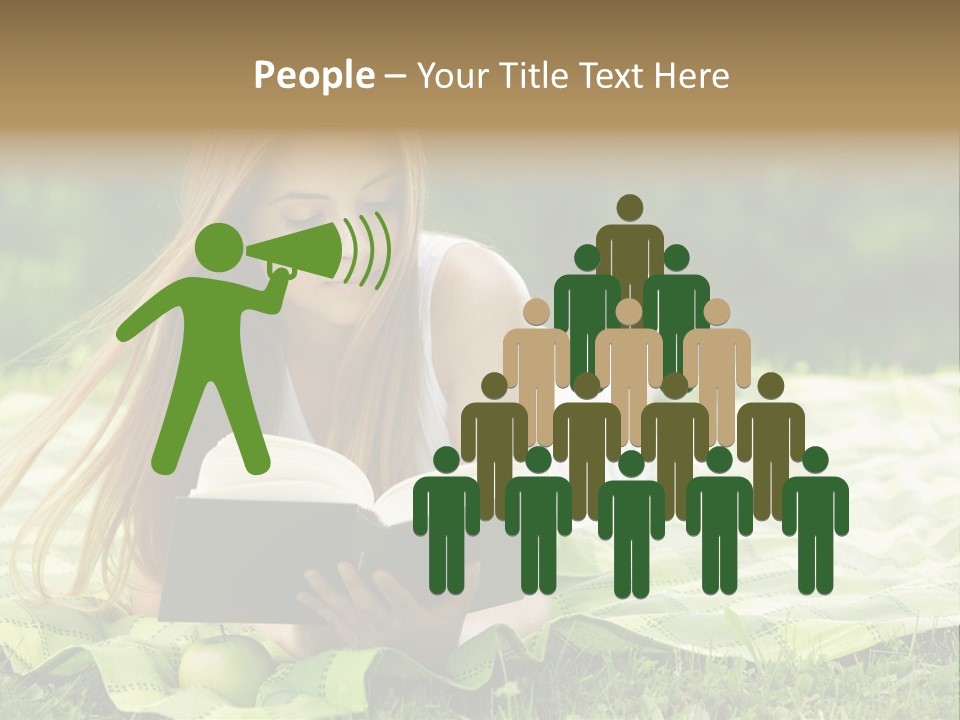 Female One Person Blonde PowerPoint Template