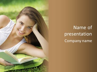 Happy Learning Attractive Female PowerPoint Template