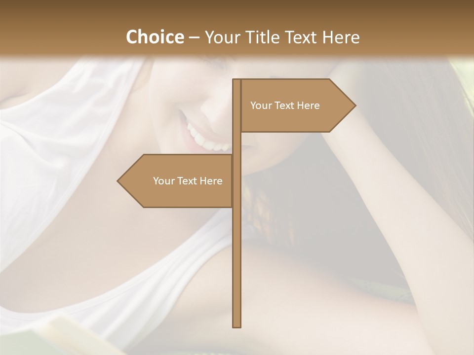 Happy Learning Attractive Female PowerPoint Template