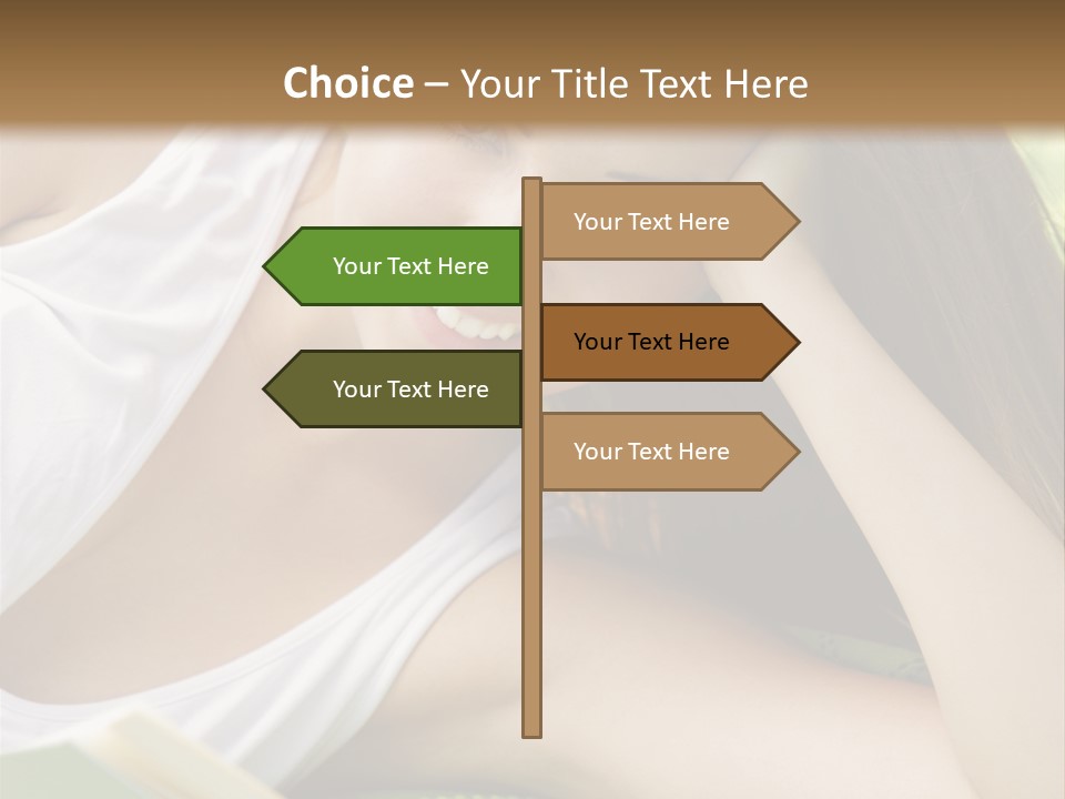 Happy Learning Attractive Female PowerPoint Template