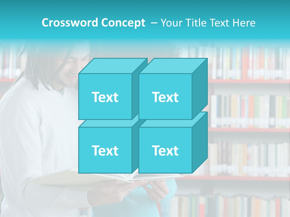 Young Man Rastafarian Studying PowerPoint Template