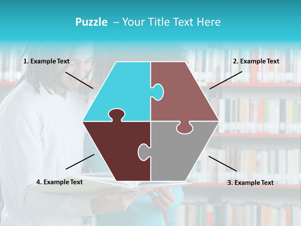Young Man Rastafarian Studying PowerPoint Template