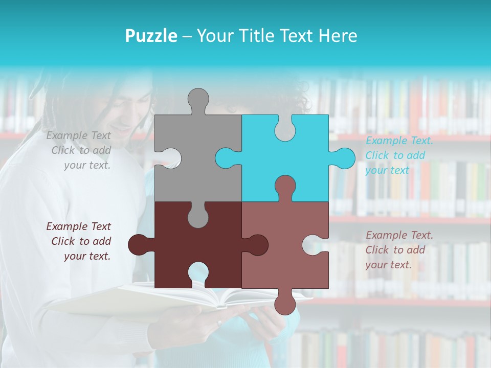 Young Man Rastafarian Studying PowerPoint Template