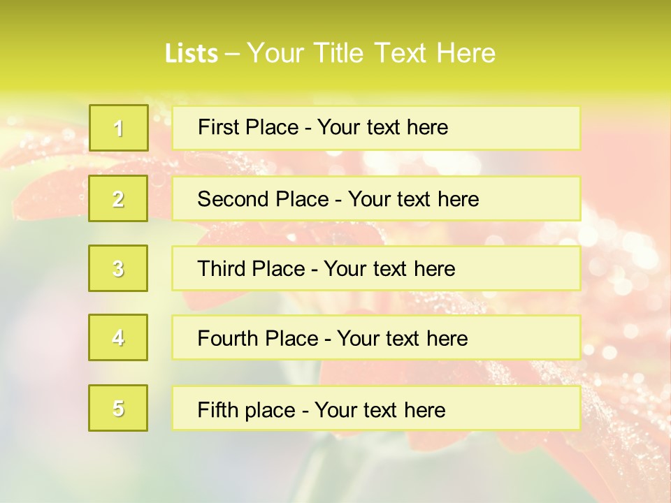 Beautiful Gerbera Petals PowerPoint Template