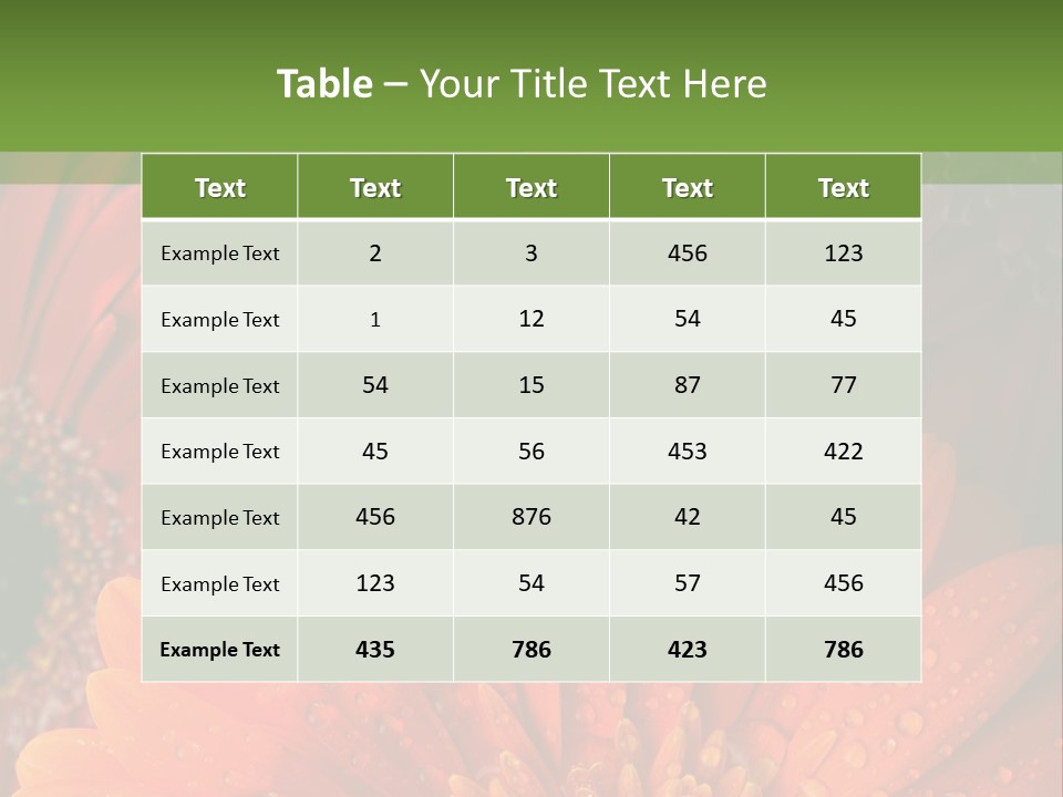 Gerbera Background Seasonal PowerPoint Template
