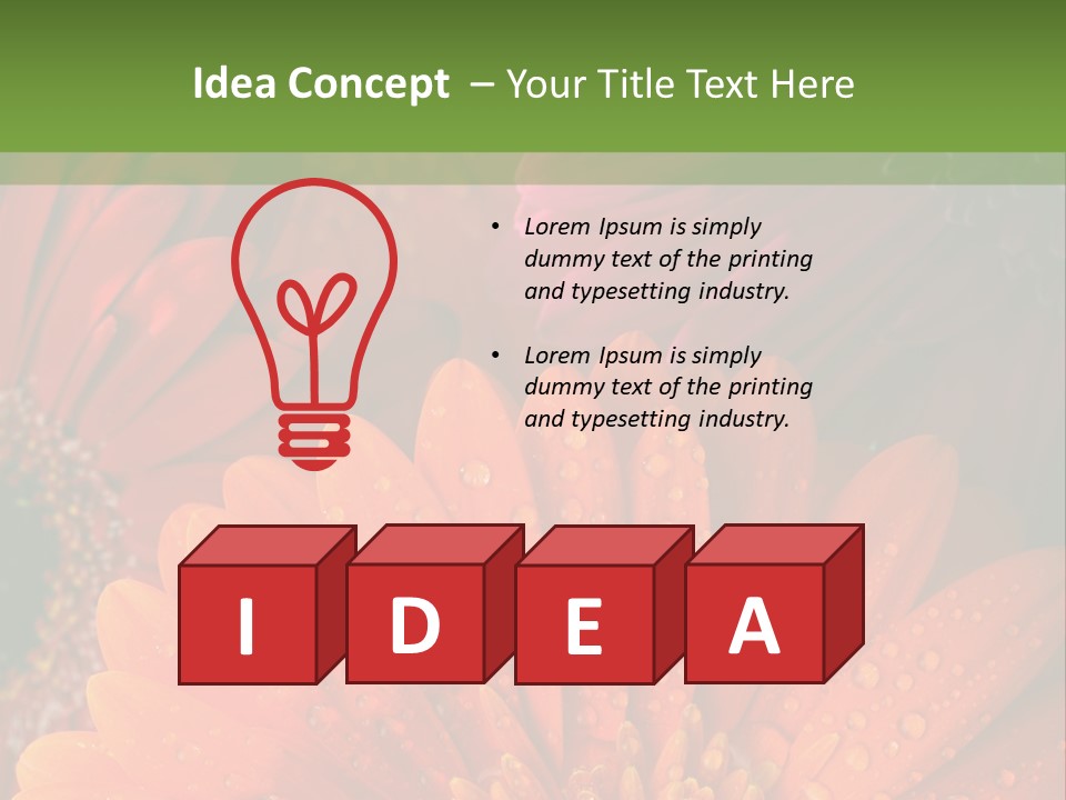 Gerbera Background Seasonal PowerPoint Template