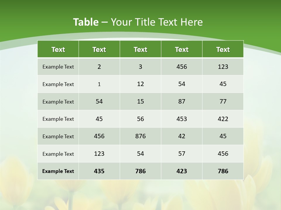 Defocused Sunny Bouquet PowerPoint Template