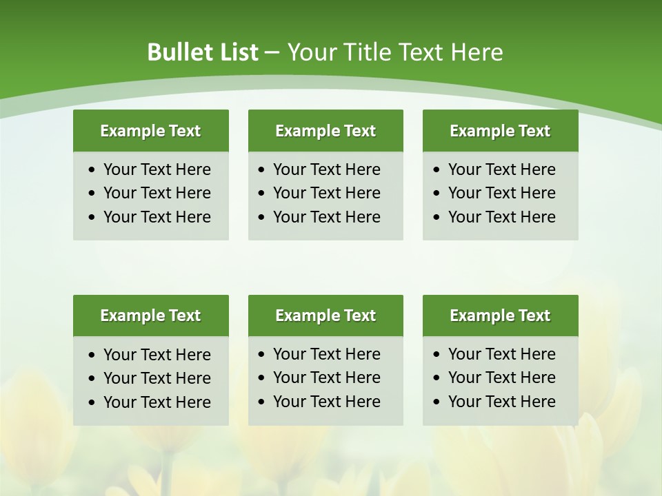 Defocused Sunny Bouquet PowerPoint Template