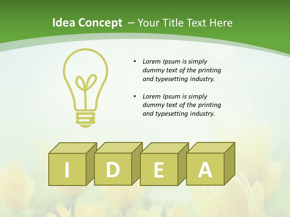 Defocused Sunny Bouquet PowerPoint Template
