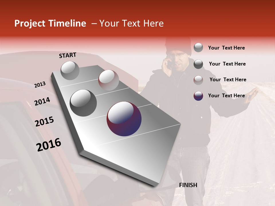 Road Automobile Phone PowerPoint Template