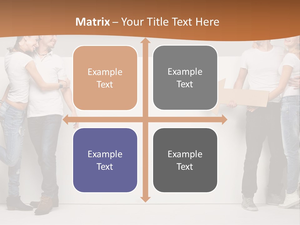 A Group Of People Standing Next To A White Wall PowerPoint Template