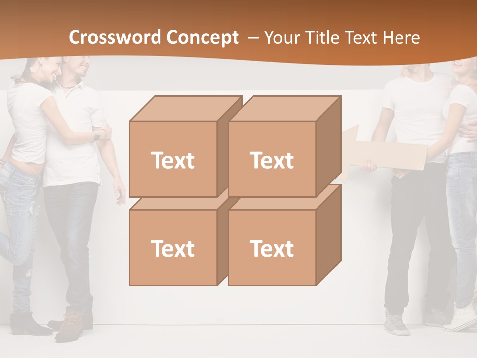 A Group Of People Standing Next To A White Wall PowerPoint Template