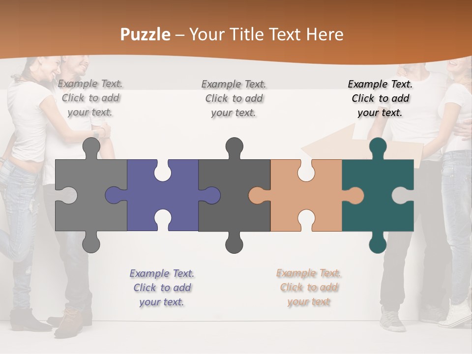 A Group Of People Standing Next To A White Wall PowerPoint Template