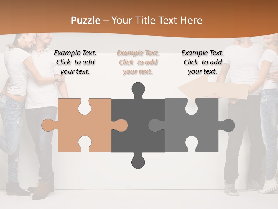 A Group Of People Standing Next To A White Wall PowerPoint Template