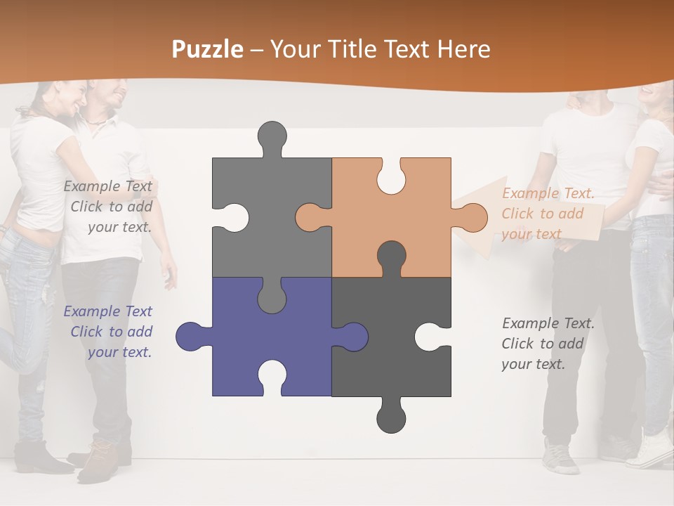 A Group Of People Standing Next To A White Wall PowerPoint Template