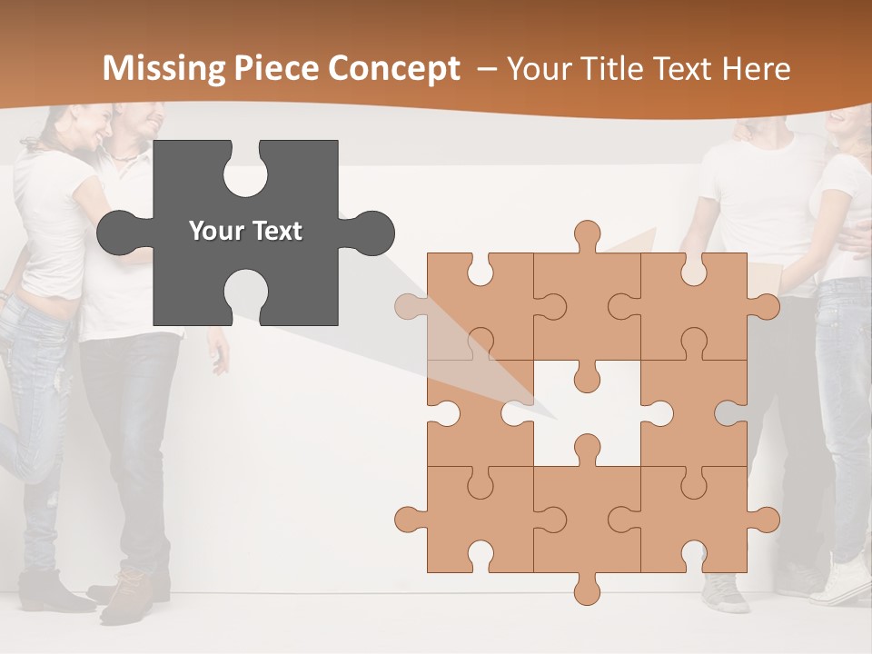 A Group Of People Standing Next To A White Wall PowerPoint Template