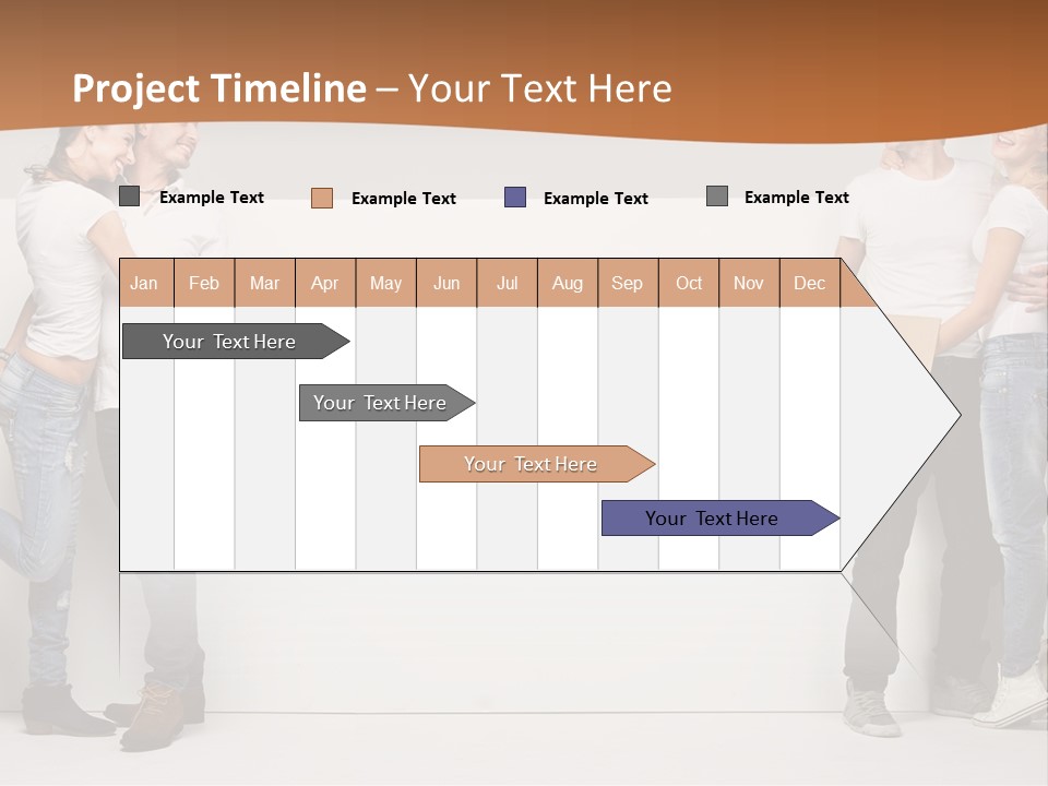A Group Of People Standing Next To A White Wall PowerPoint Template