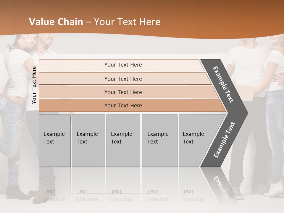 A Group Of People Standing Next To A White Wall PowerPoint Template