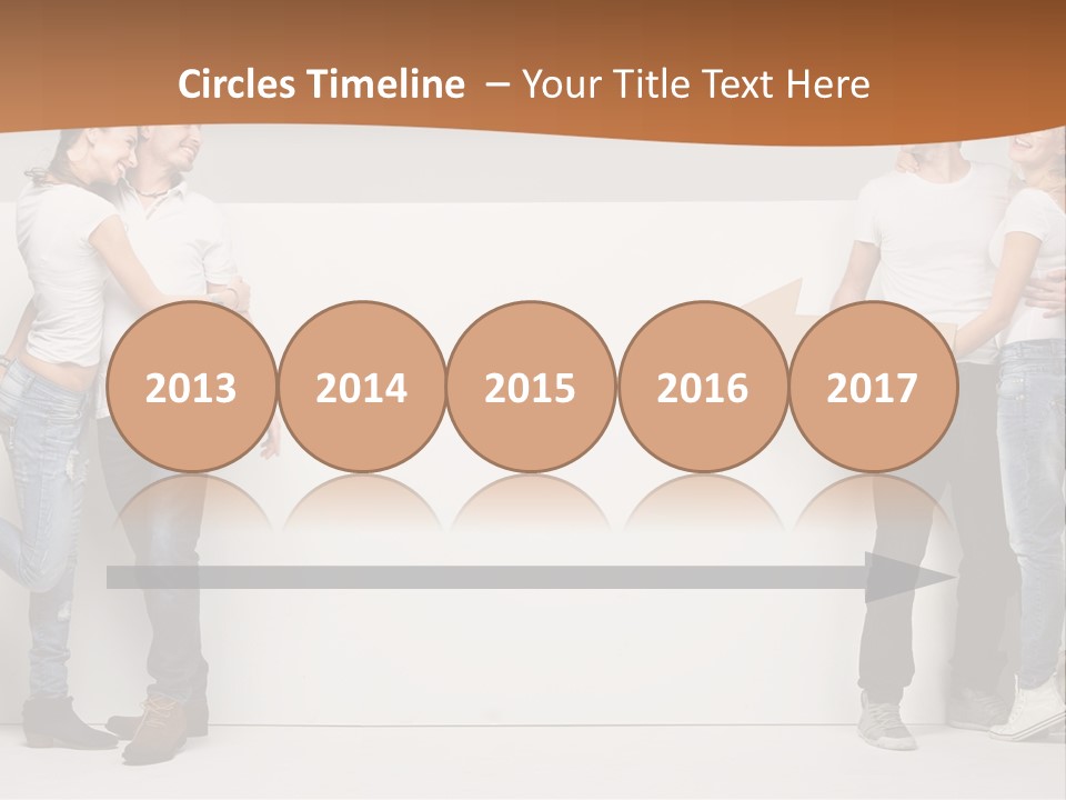 A Group Of People Standing Next To A White Wall PowerPoint Template