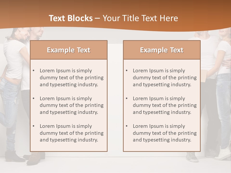 A Group Of People Standing Next To A White Wall PowerPoint Template